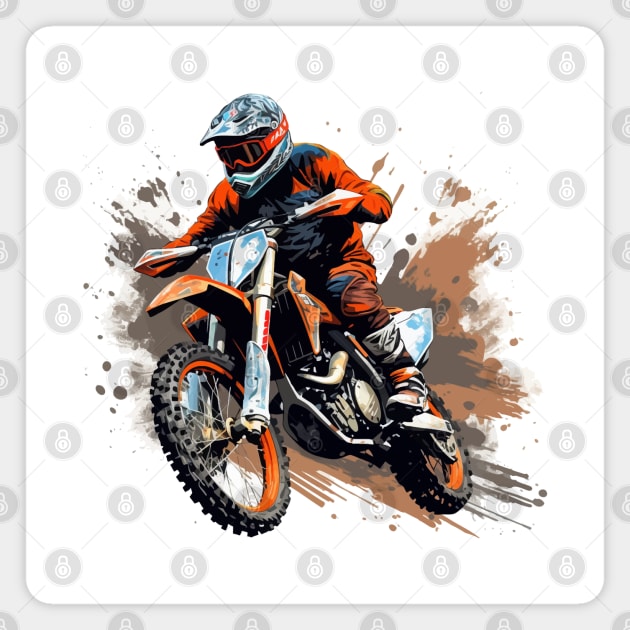 Dirt Bike Racing Magnet by Mako Design 